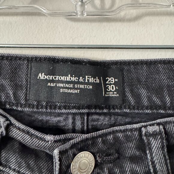 MEN'S ABERCROMBIE & FITCH Black Vintage Stretch Straight Jeans Size 29 x 30 - Picture 7 of 7